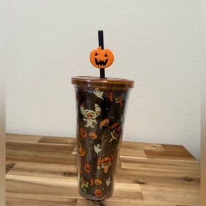 Brand New Halloween Themed Tumbler with Straw